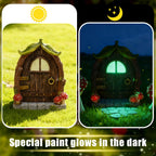 ChilArt Mushroom Fairy Door for Tree - Glow in The Dark Yard Art