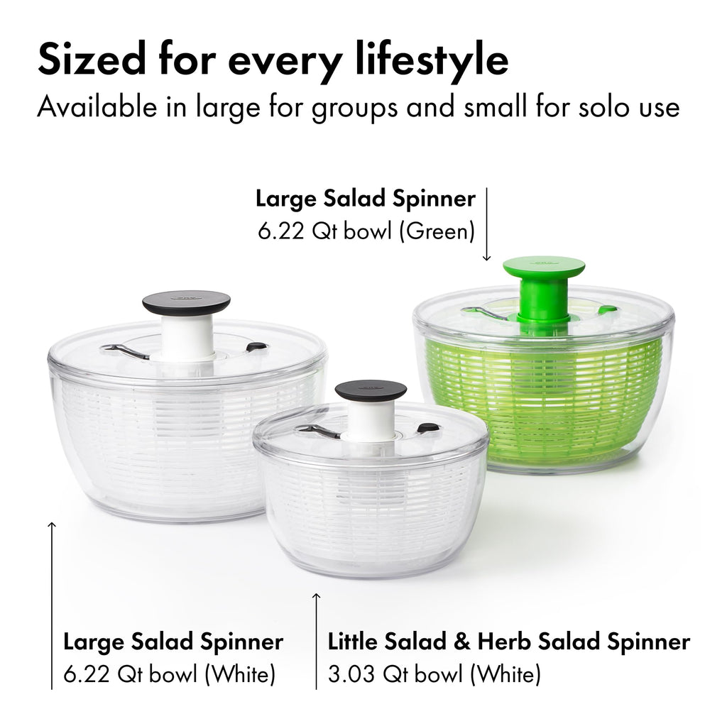 OXO Good Grips 6.22 Qt Salad Spinner, Vegetable Washer with Bowl & Strainer