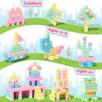 45PCS Magnetic Blocks - Toddler Girl Toys, Magnet Building Blocks, STEM Sensory Outdoor Autism Toys for 3-5 Year Old Boys & Girls, Magnetic Cubes Classroom Must Haves for Kids Ages 3+