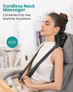 Nekteck Cordless Neck Massager, Shiatsu Neck and Back Massager with Heat, FSA Eligible Gift, Deep Tissue 6D Kneading Massage Pillow for Neck Shoulder Pain Relief, Ideal Christmas Gifts for Men Women