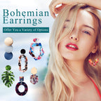FIFATA 25 Pairs Acrylic Resin Statement Earrings Set for Women Mottled Hoop Fashion Drop Dangle Jewelry Hypoallergenic for Sensitive Ears