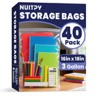 40 Pack Large 3 Gallon Storage Bags with Zipper Top, 16 x 18 inch Zipper Bags, Clear Plastic Bag for Storage, Reusable, Sealable Storage Bag for Clothes, Travel & Moving, Double-sided Thickness 4 Mil