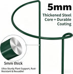 AMAGABELI 6 Pack 16 Inch Plant Support Stakes Peony Cage Heavy Duty Ring Metal Garden Support Structures Plant Cage with Ties for Indoor Flower Outdoor Tomato Hydrangea Monstera