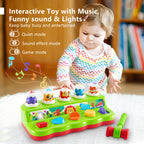 Baby Cause and Effect Pop Up Animal Toys for 1 Year Old Boy Girl with Light