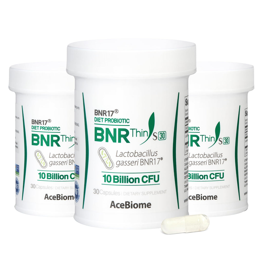 AceBiome BNRThin S30, Lactobacillus Gasseri BNR17, 10 Billion CFU Guaranteed, 90 Capsules (90 Serving, 3 Packs of 30)