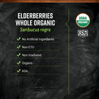 Frontier Co-op Organic Dried Elderberries, European Whole - Non-GMO Elderberry Berries Dried - For Tea, Immune Support - Kosher | 16 Ounce (Pack of 3)