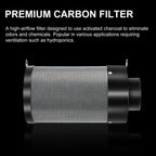 ATOUR 4 Inch Air Carbon Filter with Australian Virgin Charcoal – Odor Control. Built-in 5.5" Quiet Fan with Speed Control, for Inline Duct Fans & Grow Tents. Includes Vent Cover + Pre-Filter 4"x13.4"