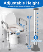 HOMLAND Raised Toilet Seat with Handles, Toilet Seat Riser for Seniors with Adjustable Height & Width, FSA HSA Eligible 400lb Handicap Elevated Toilet Seat for Elderly, Pregnant, Fit Any Toilet