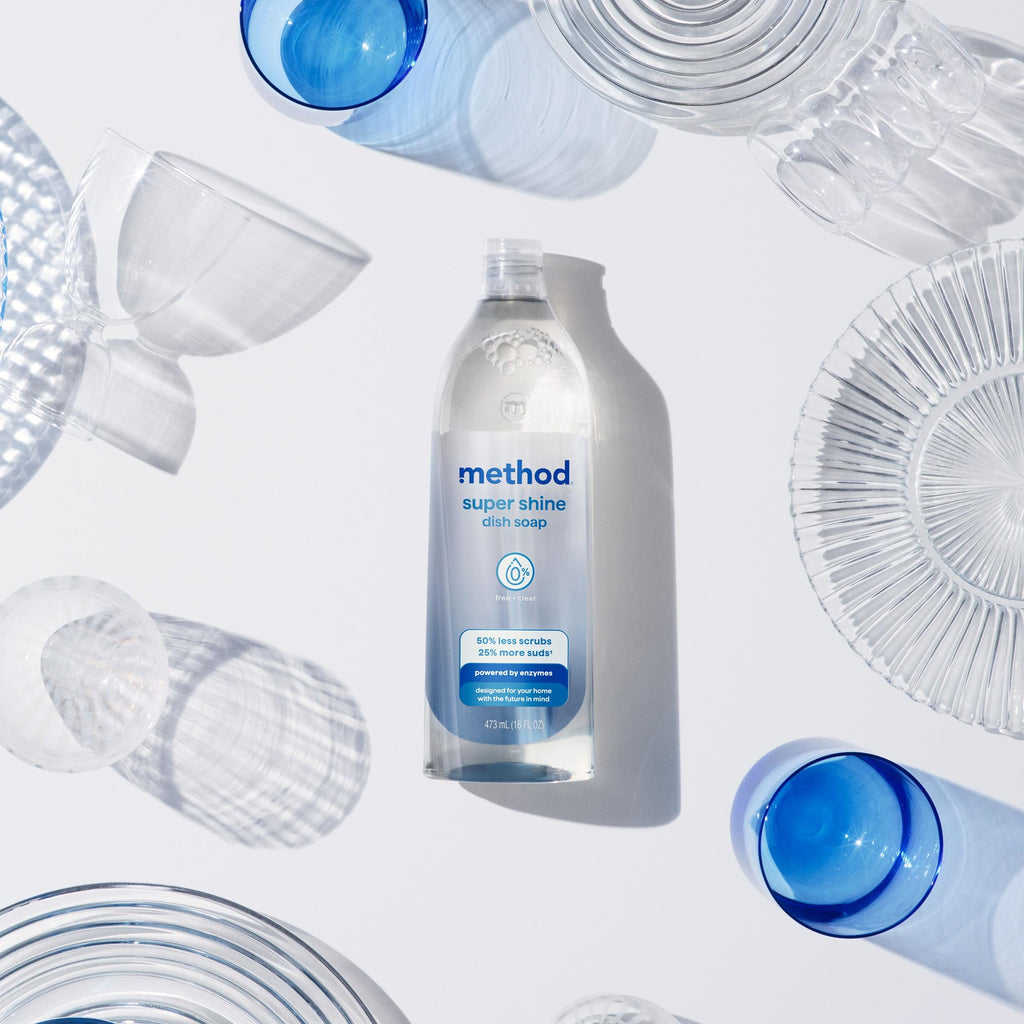 method Super Shine Liquid Dish Soap, Free + Clear, Unscented, 16 fl oz