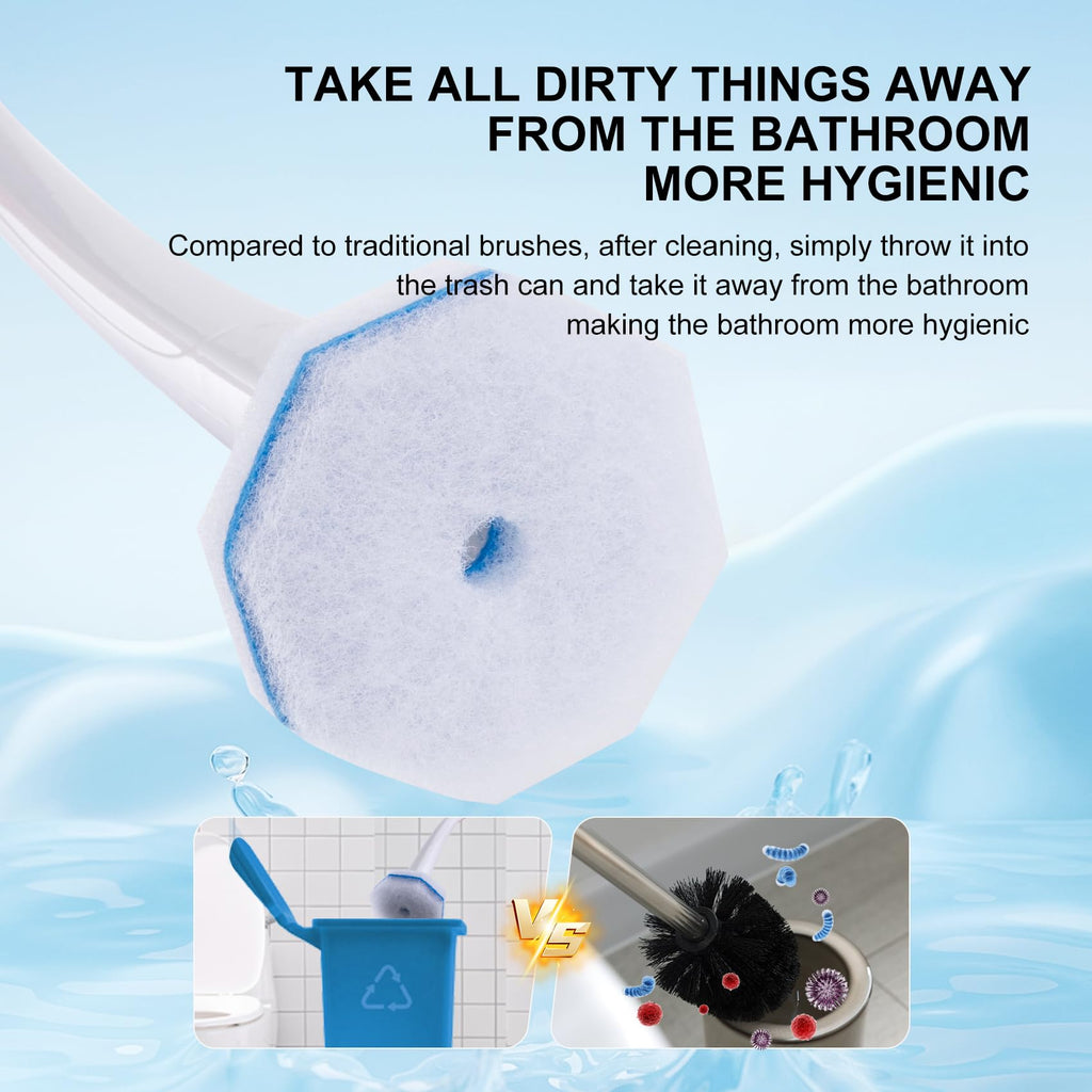 LufamlyGo Upgraded 60pcs Toilet Wand Refills fits Clorox Toilet Wand, Thickened Cleaning Layer, Won’t Fall Apart, Disposable Bathroom Cleaning Scrub Pads with Fresh Scent, for Home & Commercial Use
