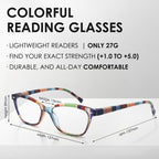 HEEYYOK 2.25 Reading Glasses Women Small Face 4-Pack Colorful Reader For Womens Cheaters Reading Ladies Lightweigth Flexible Spring Hinge