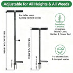 OUTUQ Stand-Up Weed Puller Tool - Stainless Steel with Ergonomic Handle & Foot Pedal