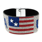 Madison Tyler 4th of July Patriotic American Flag Wide Cuff Bracelet