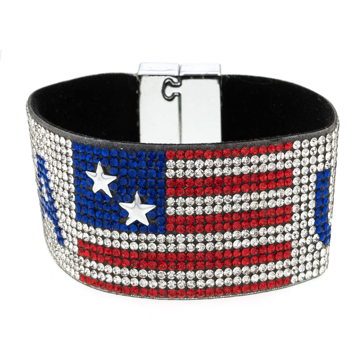 Madison Tyler 4th of July Patriotic American Flag Wide Cuff Bracelet