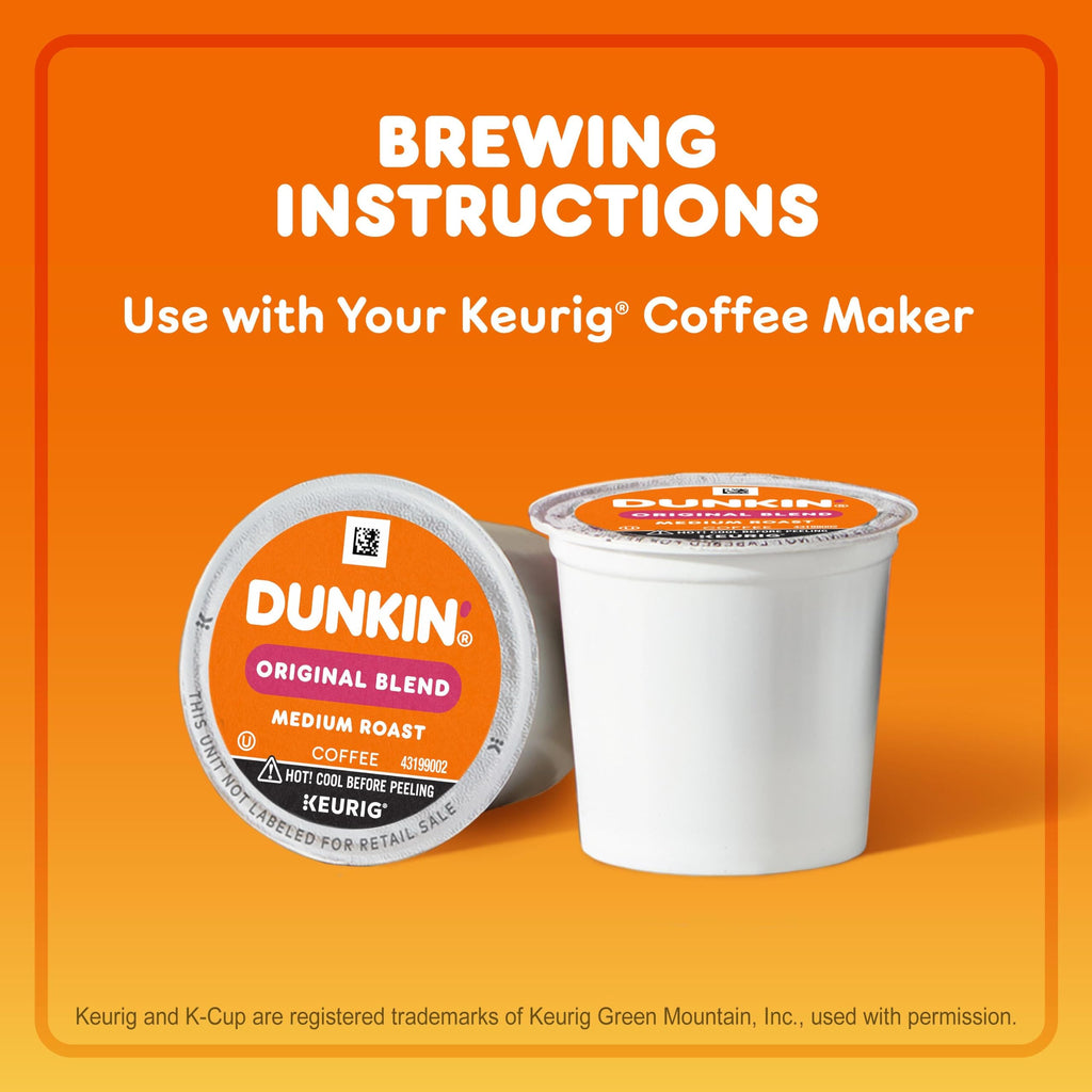 Dunkin’ Original Blend Medium Roast Coffee, Keurig K-Cup Pods, 60 Count