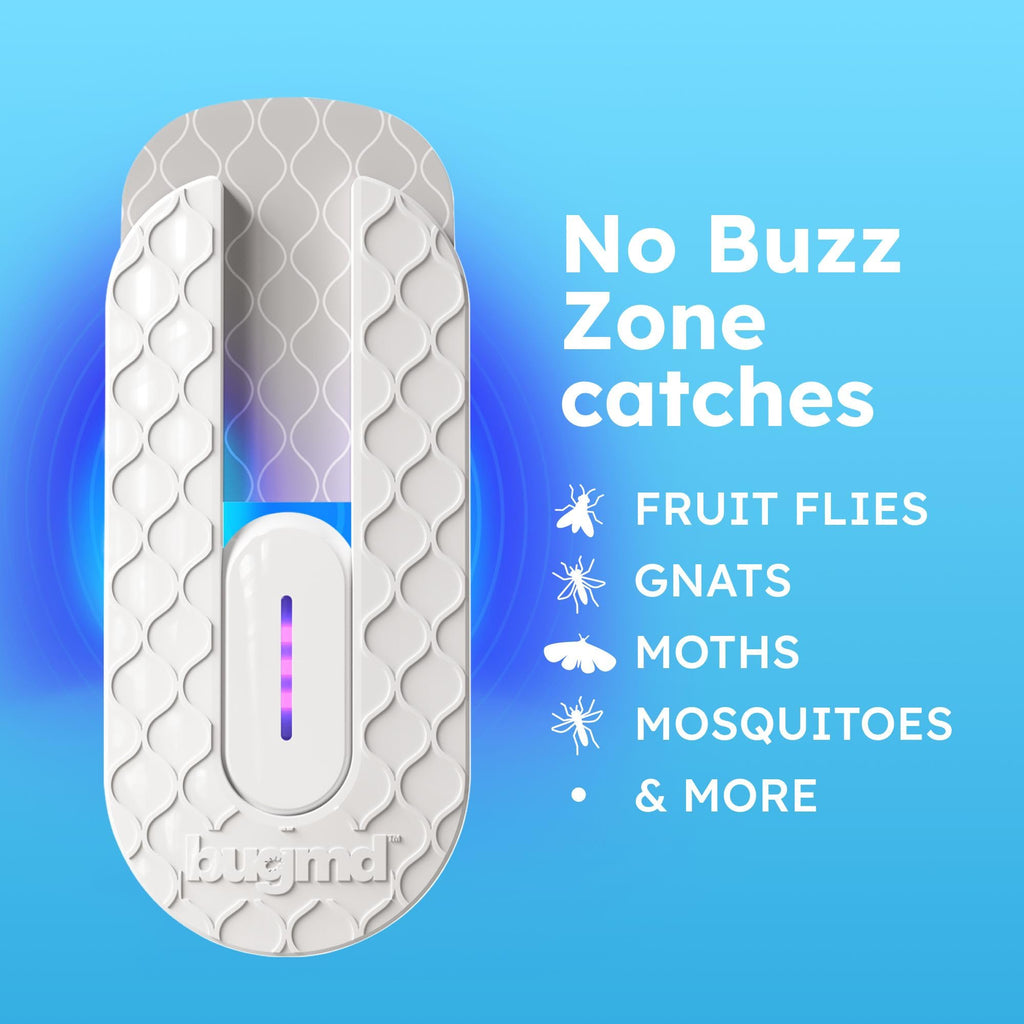BugMD No Buzz Zone Refiller Pad (6 Refills) - Extra-Strong Adhesive Traps, Indoor Insect Trap Refill, No Harsh Chemicals, Household Friendly, Fly Trap Refill, Flea Trap Refills, Bug Trapper