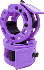 Clout Fitness Olympic Barbell Clamps Collars Quick Release Pair of Locking Weight Clips Fit 2 Inch Barbell for Weightlifting (Purple)
