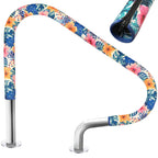 Junkin Pool Handrail Cover 8 ft Swimming Pool Ladder Hand Rail Cover with Zippers Slip Resistant Railing Hibiscus Flowers Rail Grip for Inground Pools Swimming Hand Railing
