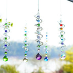 5 Pack Crystal Suncatcher Gazing Ball Spiral Wind Spinner Garden Decor