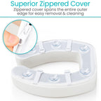 Vive Toilet Seat Cushion (Soft Cushioned Foam) - Easy Clean Soft Padded Bathroom Attachment - Elongated, Standard Seats - Comfort & Support Donut for Handicap Adults