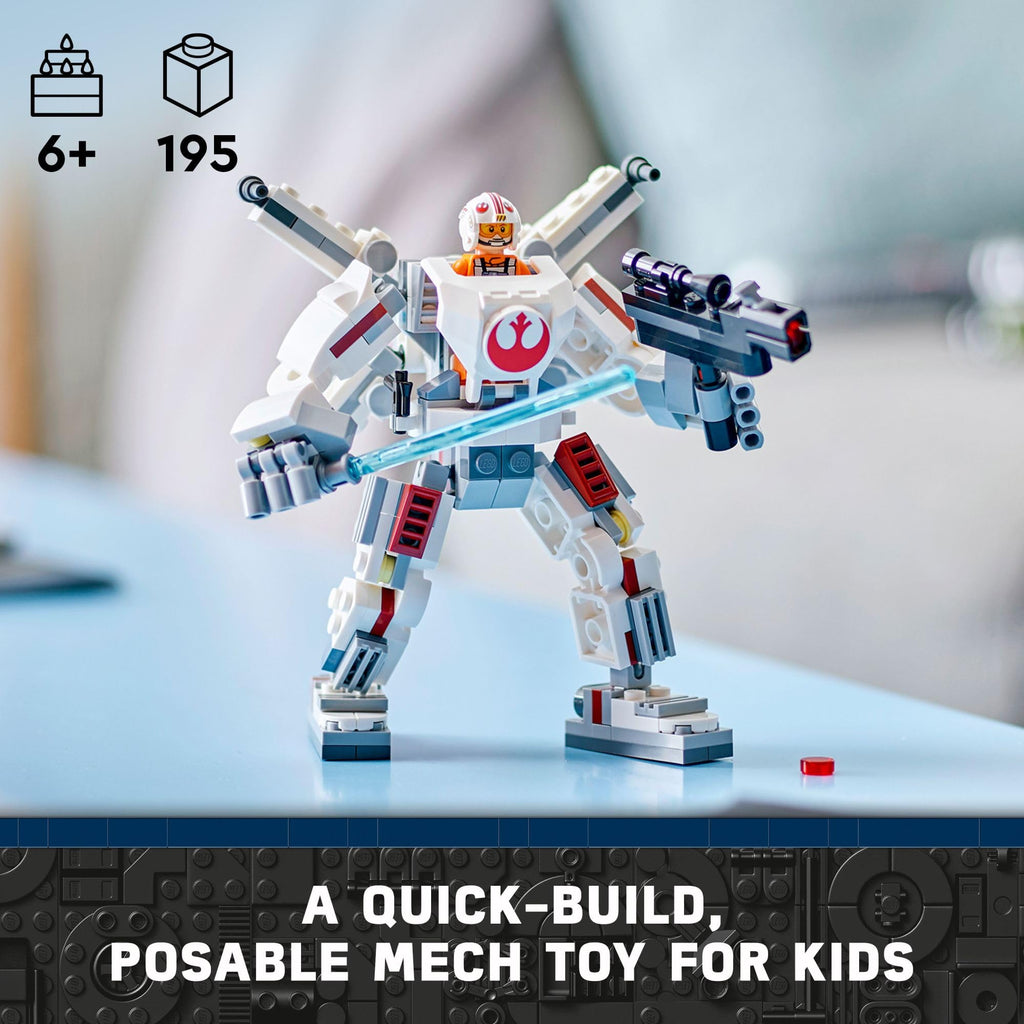 LEGO Star Wars Luke Skywalker X-Wing Mech, Buildable Star Wars Action Figure with Luke Skywalker Toy, Collectible Building Set for Kids, Creative Star Wars Gift for Boys and Girls Ages 6 and Up, 75390