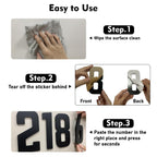 10 Inch Self Adhesive House Numbers, Acrylic Modern House Address Numbers and Letters, Black Adhesive Mailbox Door Number Letters for Office Hotel Apartments Outside (P)