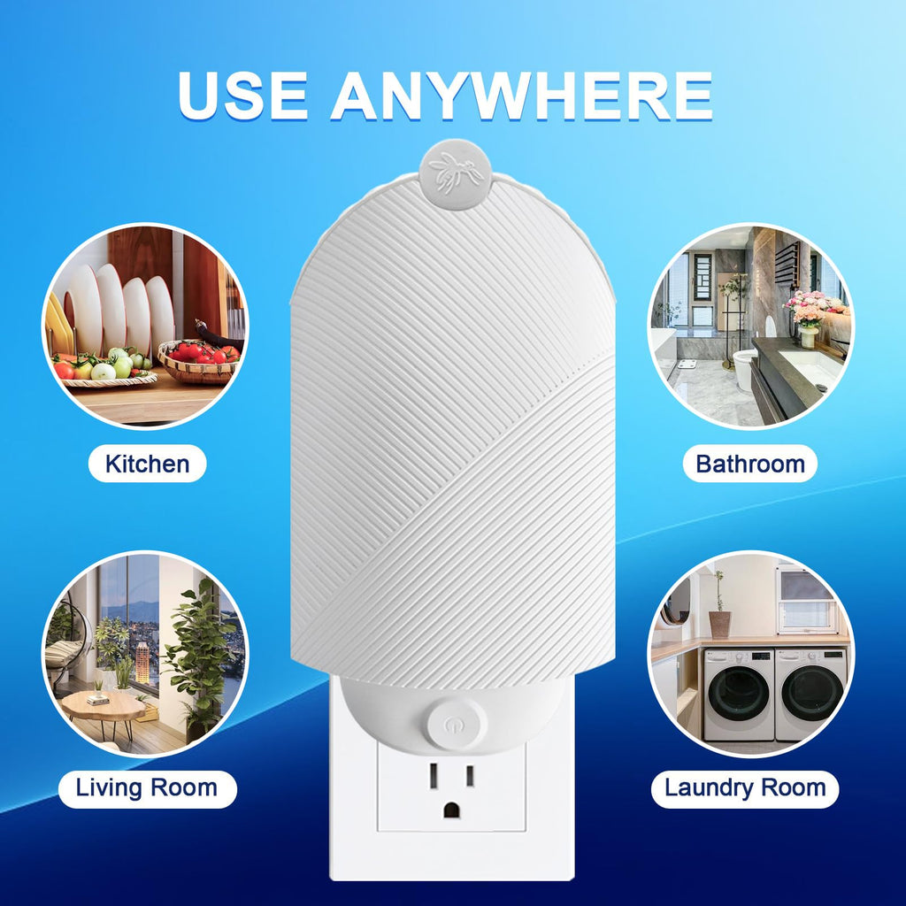 Flying Insect Trap (1 Starter & 3 Refill Cartridges), Plug-in Fly Trap for Home, Kitchen, Living Room – UV Light Indoor Bug Catcher for Gnats, Fruit Flies, Mosquitoes, and Moths
