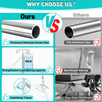 Crilealym IV Poles,46to 85In IV Stand Floor with 4 IV Bag Holder Stand Portable Telescopic Stabilizing Tripod Stainless Steels Pipe Extension Pole IV Influsion Pole Lightweight Strudy (46-84in)