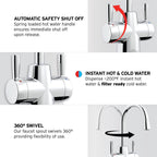 InSinkErator HOT250 Instant Hot and Cold Water Dispenser System, 2-Handle Drinking Water Faucet in Chrome with 2/3-Gallon, Filter-Compatible, Stainless Steel Tank, HC250C-SS