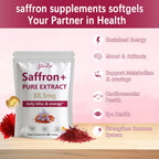 Yalei Saffron Extract Supplements 88.5mg,240 Softgels, 4 Month Supply- Boost Energy & Mood, Support Eye & Heart Health- Vegan, Gluten Free