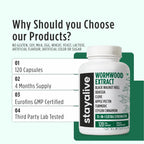 STAY ALIVE Wormwood Black Walnut Clove Cleanse Extract, 11-in-1 Extra Strength Complex, 120 Pills, Herbal Supplement for Adults, Vegan, Non-GMO & Gluten Free Sweet Wormwood Capsules