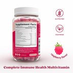 BeLive Elderberry Gummies with Vitamin C, D3 and Zinc - Multivitamin Supplement for Immune Health Support for Kids & Adults - 50 Count - Raspberry Flavor