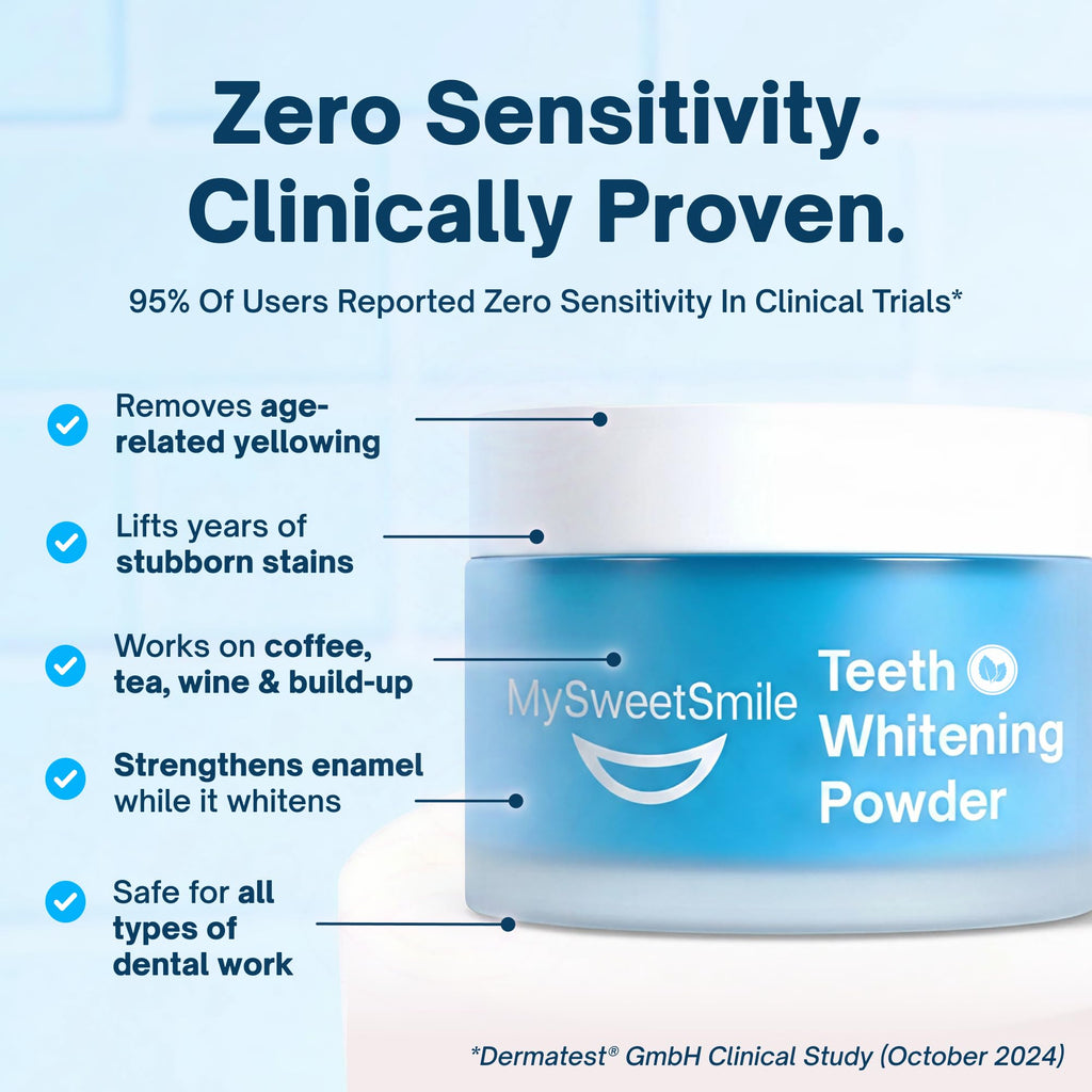 MySweetSmile Teeth Whitening Powder – 6 Month Supply – Removes Years of Coffee, Tea, Smoking & Ageing Stains – Dentist-Approved & Enamel-Safe – IndyBest Award-Winning Whitener – Fresh Mint Flavour
