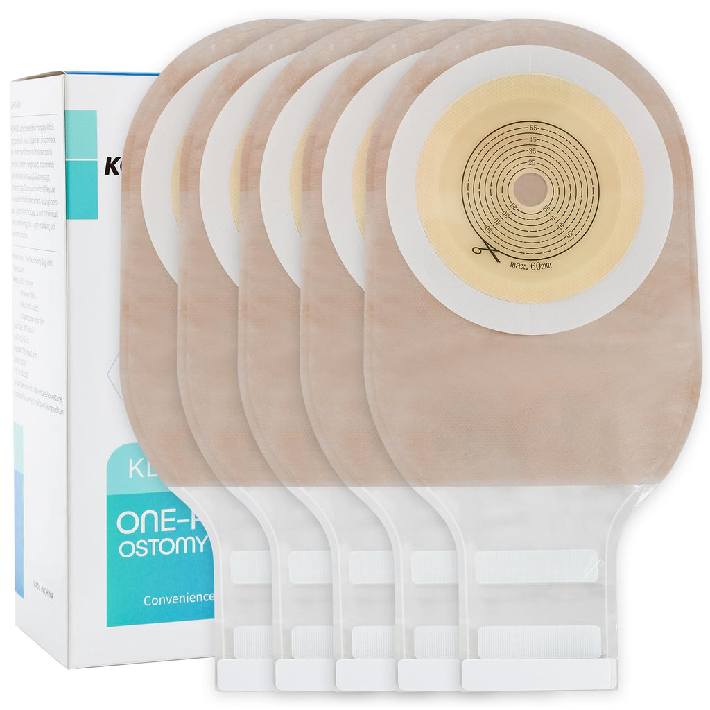 20 PCS Colostomy Bags, Ostomy Supplies,One Piece Drainable Ostomy Pouch with Hook and Loop Closure for Ileostomy Stoma Care, 15mm-60mm Cut to Fit