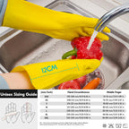 Vgo... 5-Pairs Reusable Household Gloves, Rubber Dishwashing gloves, Extra Thickness, Long Sleeves, Kitchen Cleaning, Working, Painting, Gardening, Pet Care (Size M, Yellow, HH4601)