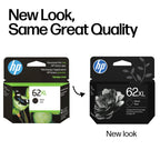 HP 62XL Black High-Yield Ink Cartridges | Works with Envy 5540, 5640, 5660, 7640, OfficeJet 5740, 8040, Mobile 200, 250 | C2P05AN | Packaging May Vary