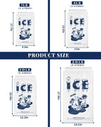 FireKylin 50 Pack Ice Bags 10 lb, Heavy-Duty Ice Bags with Drawstring,Portable Ice Cube Storage and Freezer Keeper (2 Mils Thickness)