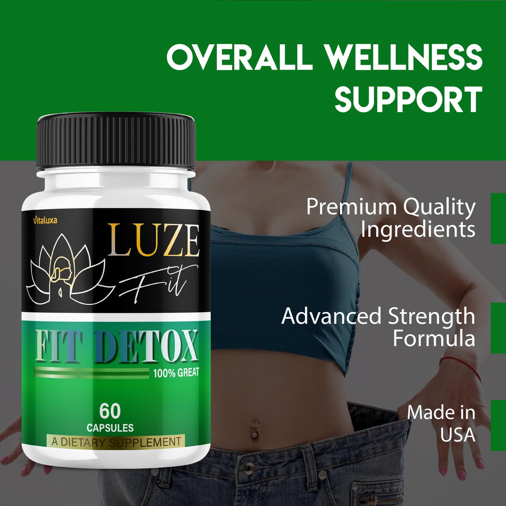 Luze Fit Detox Capsules, LuzeFit Detox Kit & Cleanse Formula Capsulas, All-Natural Premium Ingredients for Overall Health & Wellness Supplement, Loss Support Intensity Pastillas Pills (60 Capsules)