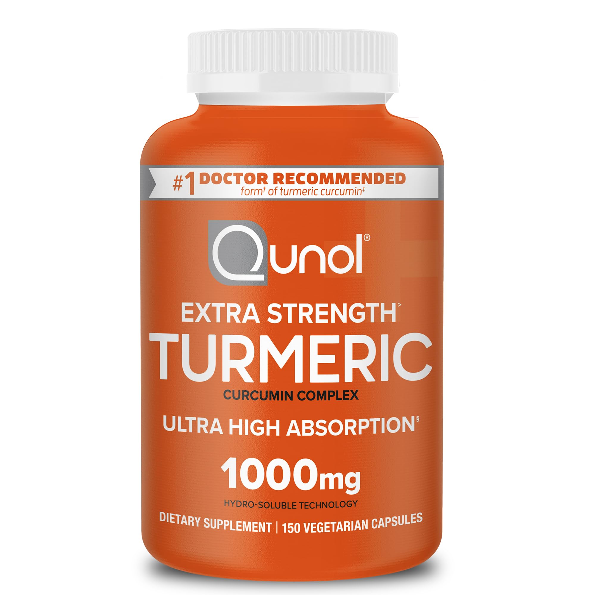 Qunol Turmeric Curcumin Supplement, 1000mg with Ultra High Absorption, for Joint Support, Extra Strength Capsules, 150 Count