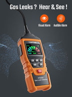 PT520A+ Rechargeable Gas Leak Detector, Natural Gas Detector with 17-inch Probe, Checking Combustible Leaks Like Propane, Methane, Butane for Home, HVAC and RV - Orange
