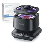 Ultrasonic Retainer Cleaner, Detachable 45kHz Retainer Cleaner Machine 3 Modes Dental Cleaning Pod with Visible Window Digital Timer for Mouth Guard, Dentures, Aligner, Braces, Jewelry - Black