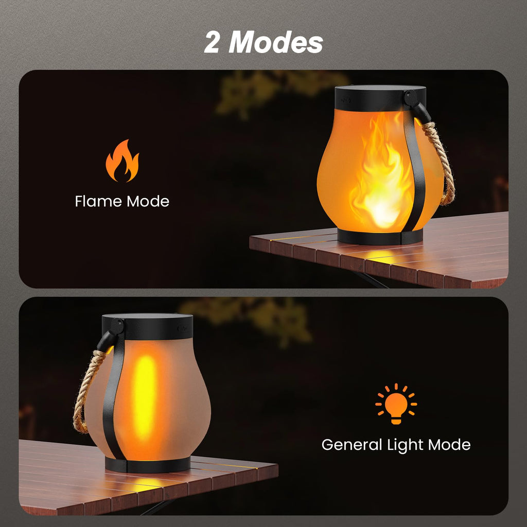 Hompavo Gen2 Solar Lanterns Outdoor Waterproof with Ultra-Real Flame