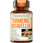 Turmeric Curcumin Supplement with Boswellia Serrata, Ginger Root, Organic Turmeric Powder & Bioperine for Max Absorption - 95% Curcuminoids Turmeric Supplement - 60 Tumeric Boswellia Extract Tablets