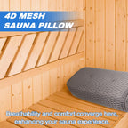 REEZEIVI Sauna Headrest Pillow, 4D Air Mesh Quick Drying and Washable Sauna Pillow Sauna Neck Rest Sauna Accessory,Grey
