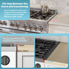 2PCS Kitchen Stove Counter Gap Covers, Stainless Steel Stove Gap Guard, Cooktop Trim Kit, Stove Gap Guards, Oven Gap Filler, Heat Resistant & Effectively Protect Stove Gap Filler(13.8"-27.5" Black)