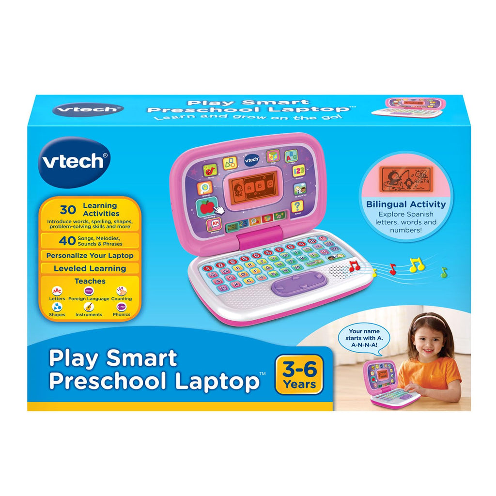 VTech Play Smart Preschool Laptop, Pink