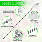 Dreamtop Fruit Picker Pole with Rotatable Basket Telescoping - 13 FT Adjustable Pole with Soft Bag, Lightweight Stainless Steel Fruit Picking Tool for Cherry, Apple, Mango, Orange, Avocado Tree Picker