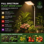 25W LED Grow Lights for Indoor Plants with Stand for Floor and Tabletop