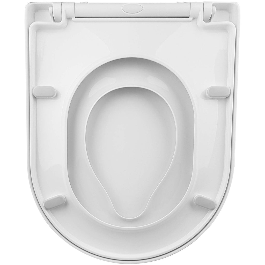 ECOSPA Family Toilet Seat D Shap with Removable Child Seat, Soft Close Quick Release, Easy Top & Bottom Mounting with Adjustable Hinges in White
