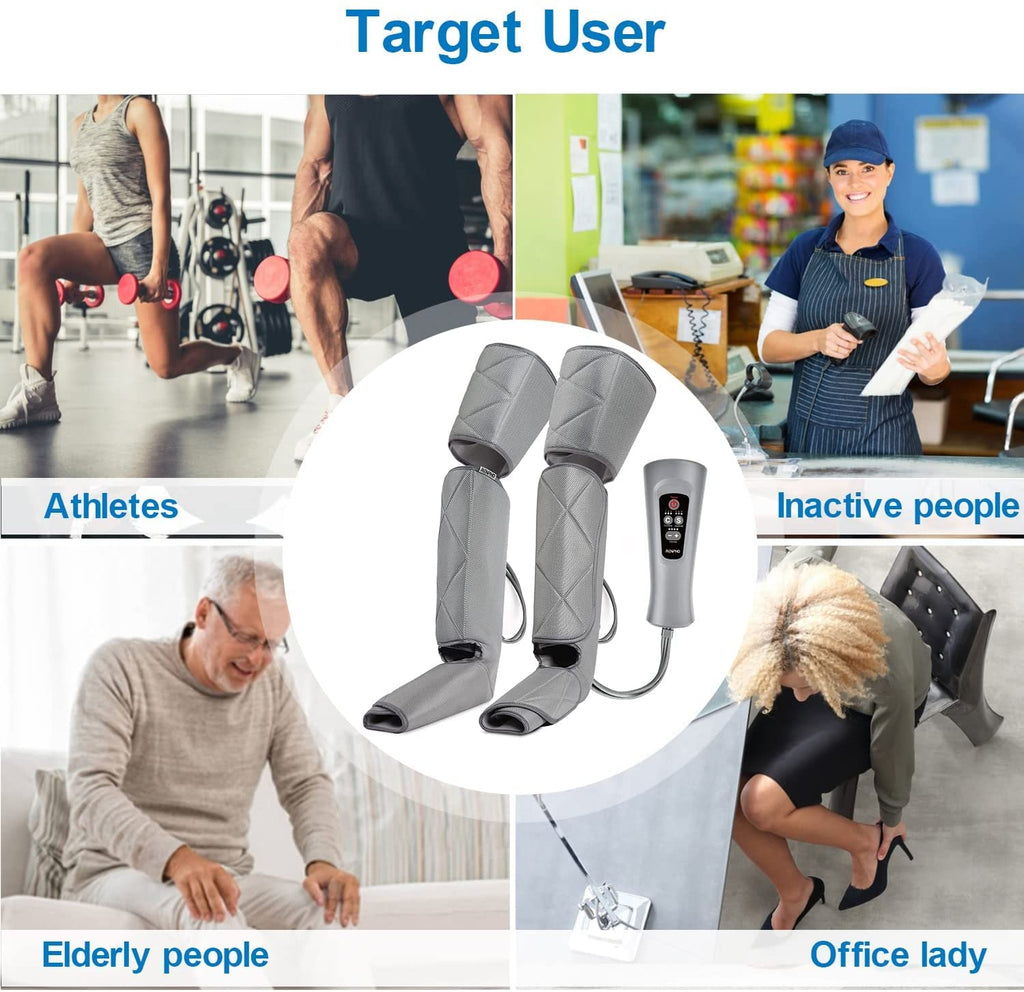 Leg Massager for Circulation - Foot and Calf Massager, Air Compression Leg Wraps Massage Boots Machine for Home Use Leg Massage - scd Machine for Calf, Thigh and Foot Massager, FSA or HSA Eligible